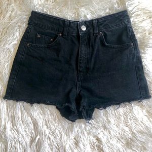 Topshop Black Denim Shorts